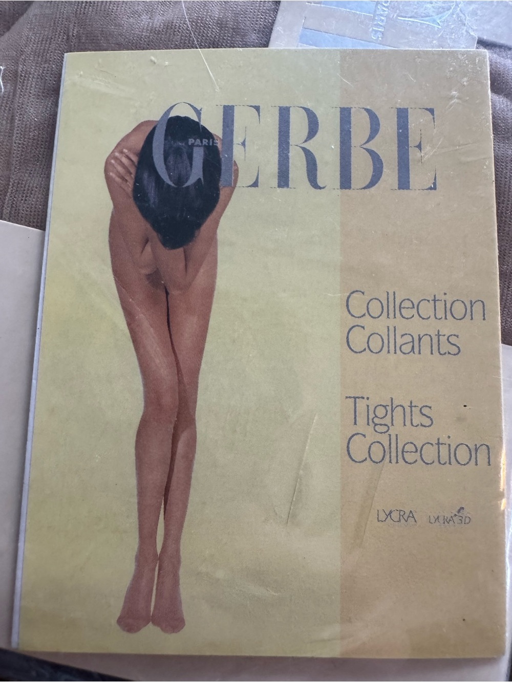 Gerbe vintage French hosiery Sheer Tights in Sun satin 10 D Deadstock - Picture 5 of 7